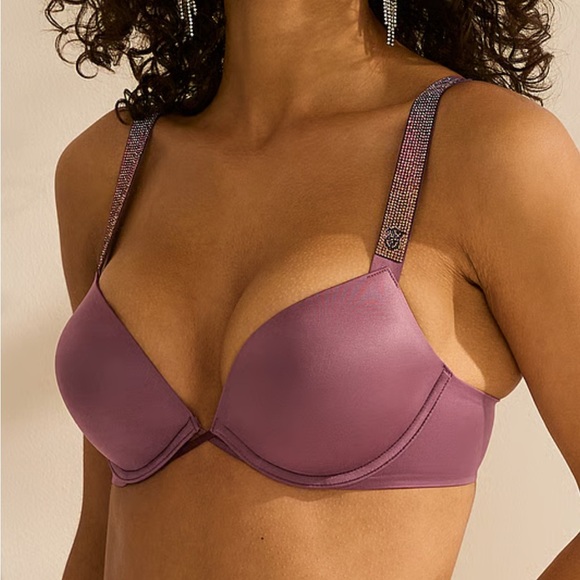 Brand New Victoria’s Secret Bombshell Plunge Push Up Bra Ombre Shine Strap - Picture 15 of 15